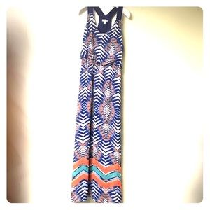 Bisou Bisou Colorful Tropical Maxi Dress NWT